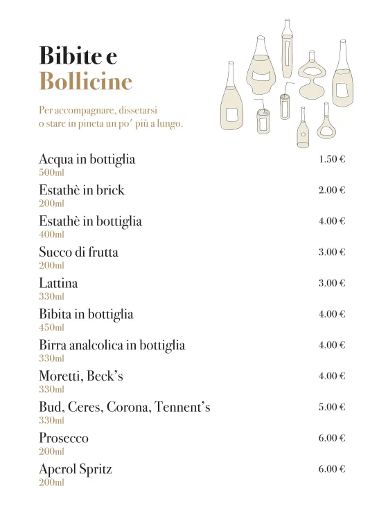 Menu page 4: drinks with prices